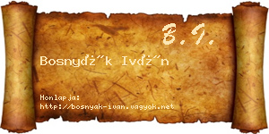 Bosnyák Iván névjegykártya