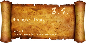 Bosnyák Iván névjegykártya